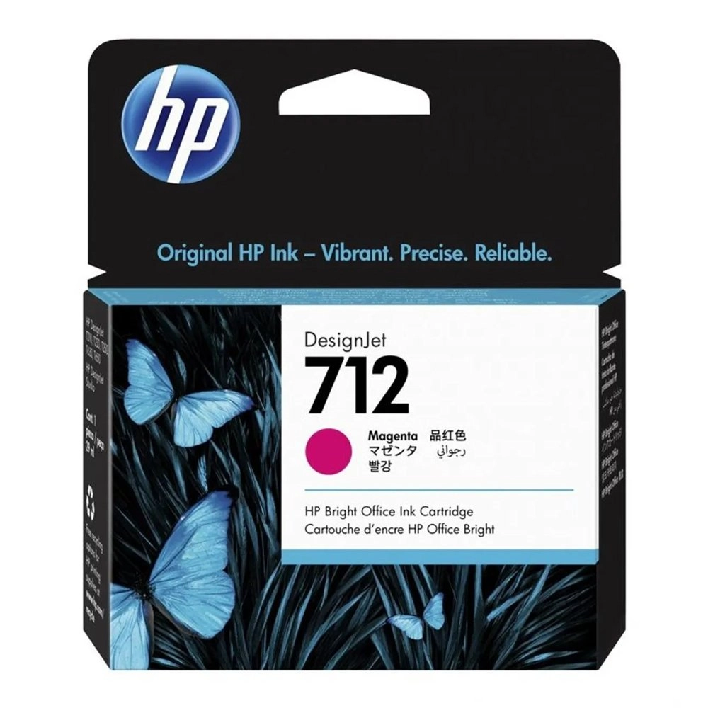 Cartucho de Tinta HP 712 Magenta PLUK 29ml - 3ED68A