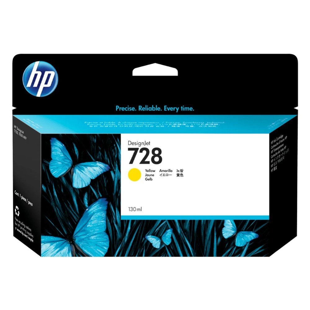 Cartucho de Tinta HP 728 Amarelo PLUK 130 ml F9J65A
