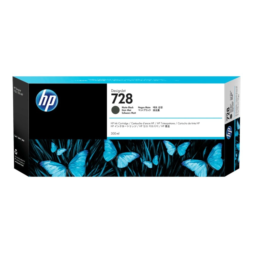 Cartucho de Tinta HP 728 Preto Fosco PLUK 300 ml F9J68A