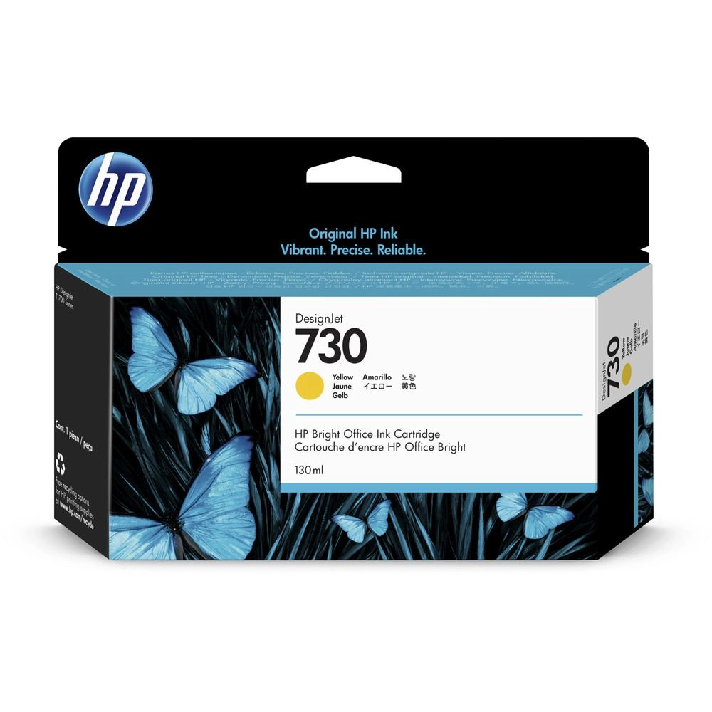 Cartucho de Tinta HP 730 Amarelo PLUK 130 ml P2V64A