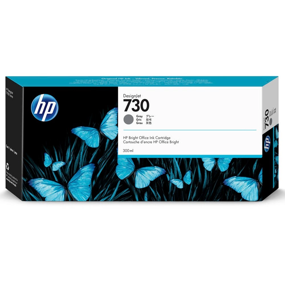 Cartucho de Tinta HP 730 Cinza PLUK 300 ml P2V72A