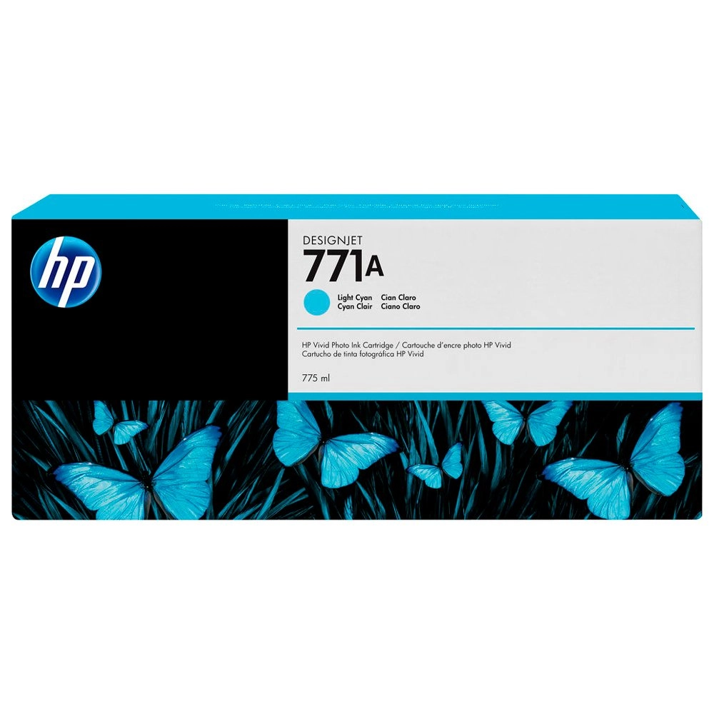 Cartucho de Tinta HP 771A Ciano Claro PLUK 775ml - B6Y20A (Sob encomenda)