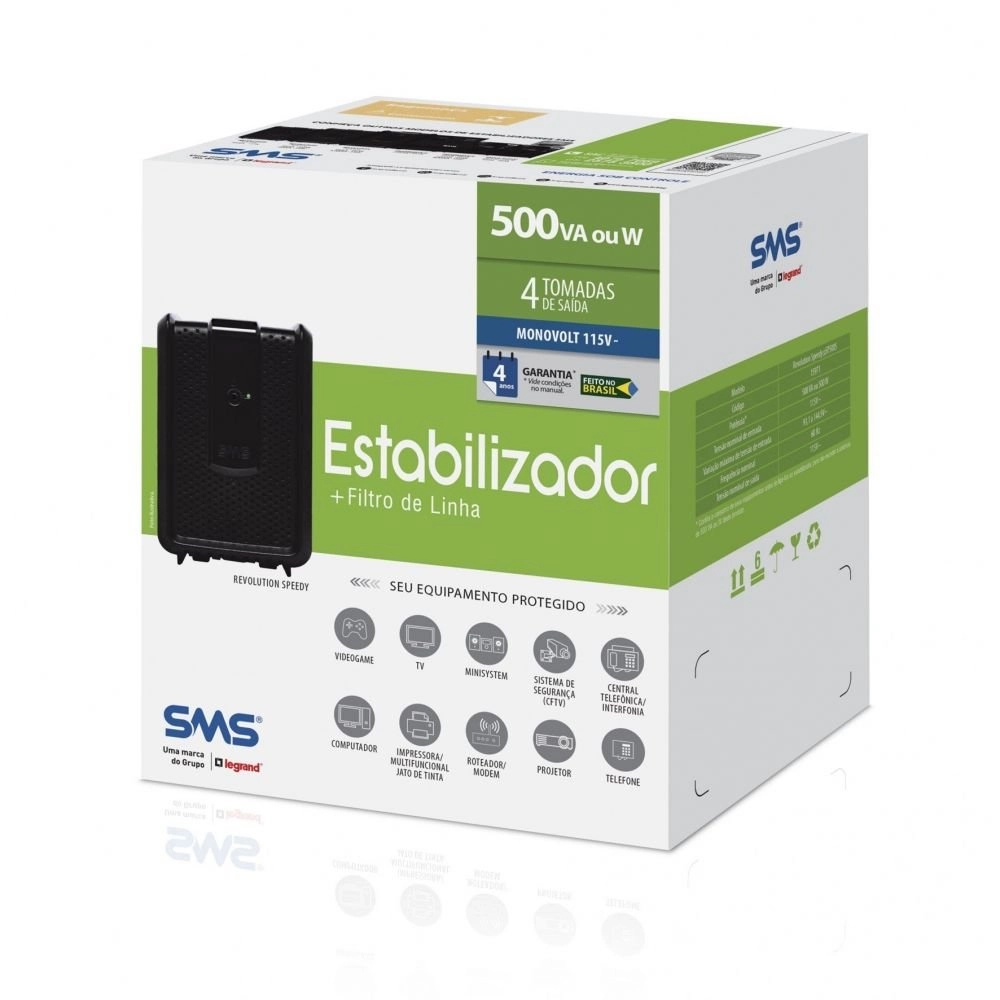 Estabilizador SMS Revolution Speedy 500VA Mono 115V - 15971