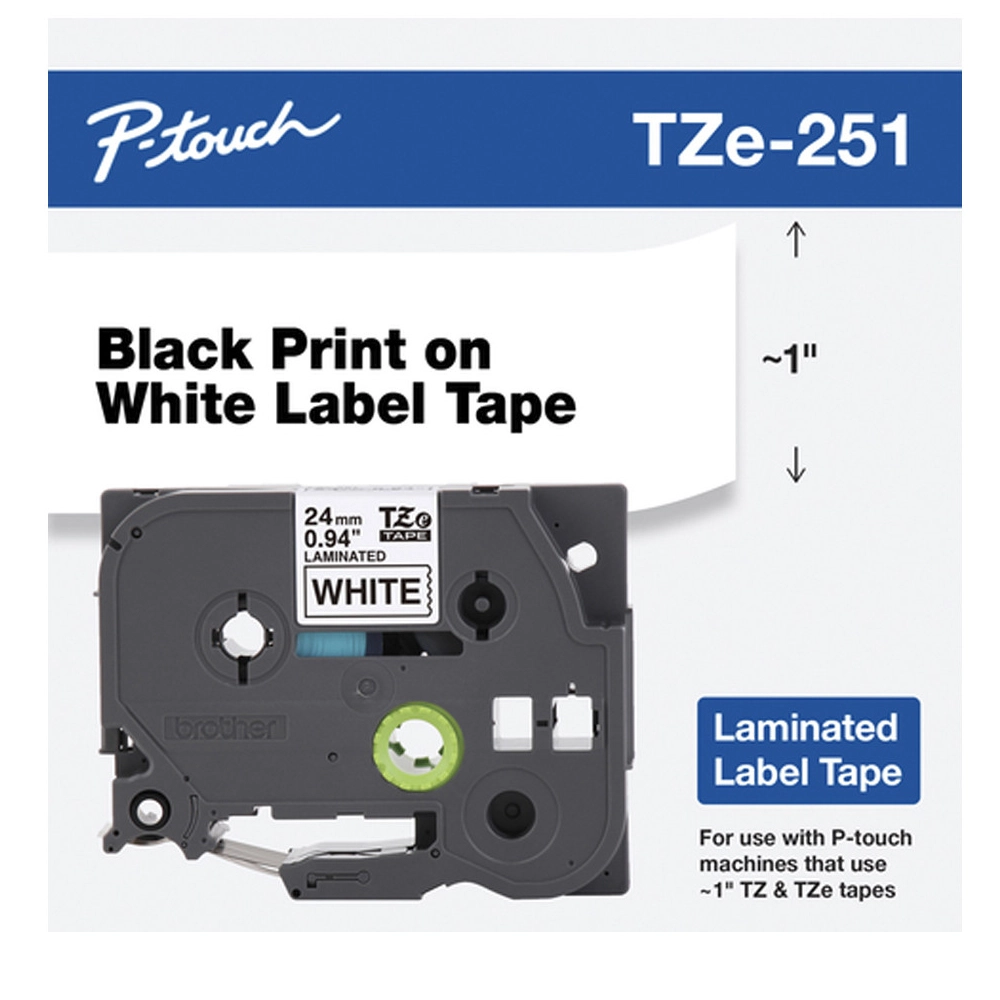 Fita Brother Preto/Branco para Rotuladores - TZE251
