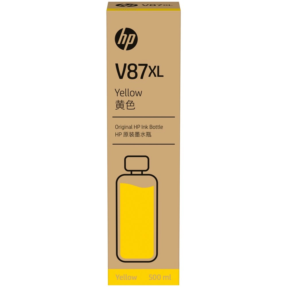 Garrafa de Tinta HP V87XL Amarelo 500ml - 7FN96A