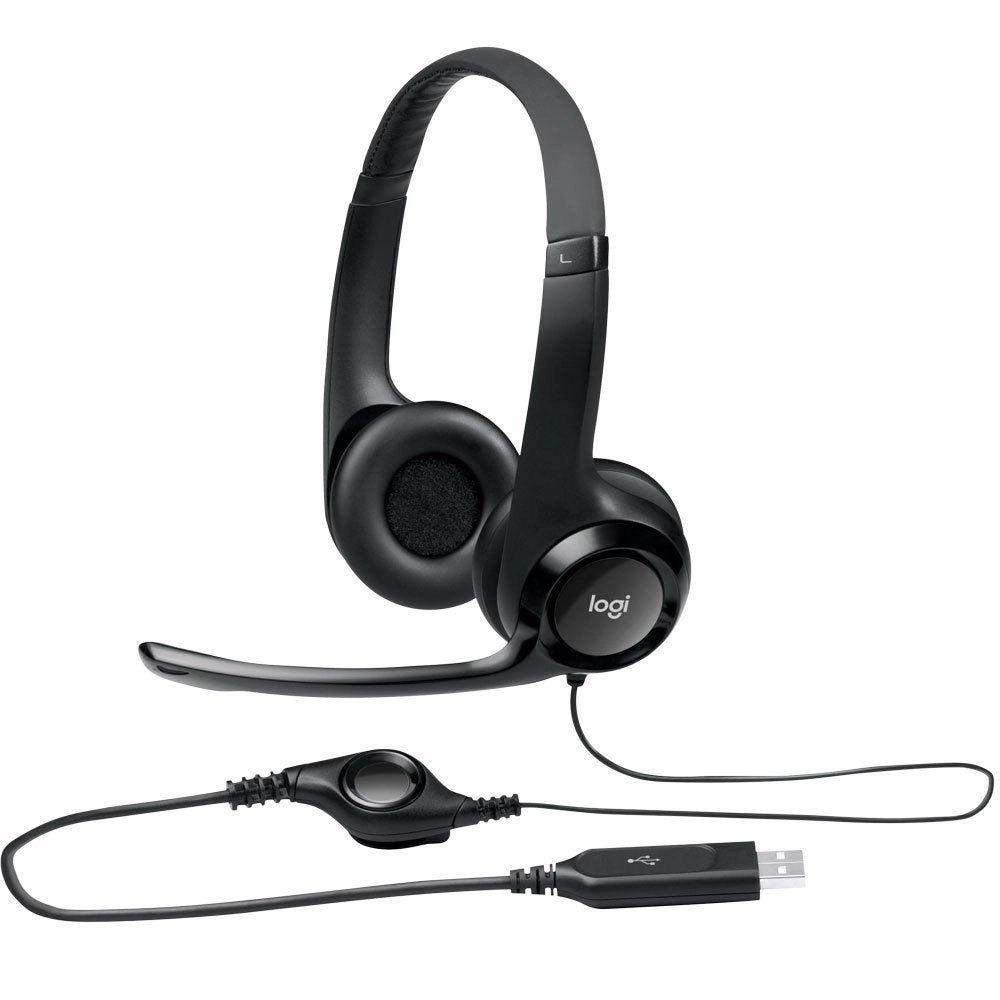 Headset Logitech H390, USB, Estéreo, Preto - 981-000014