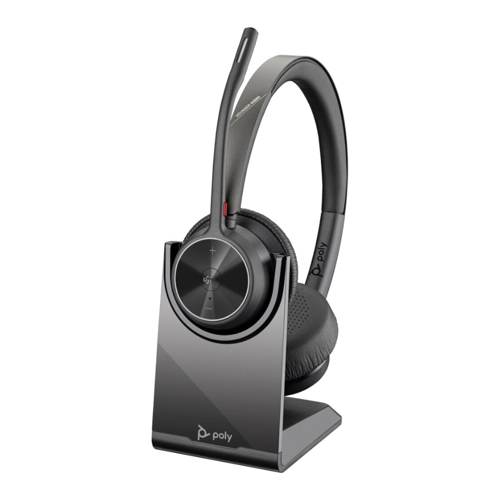 Headset Poly Voyager 4320 Stereo, Microsoft Teams + BT700 USB-C + Base de Carregamento – 77Z32AA