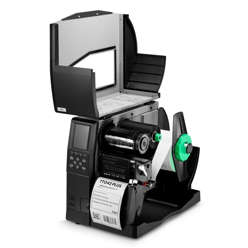 Impressora de Etiquetas Industrial Elgin TT042 Plus, 203 dpi, USB, Ethernet e Serial RS-232 - 46TT042PCKD0 Impressora de Etiquetas Industrial Elgin TT042 Plus, 203 dpi, USB, Ethernet e Serial RS-232 - 46TT042PCKD0