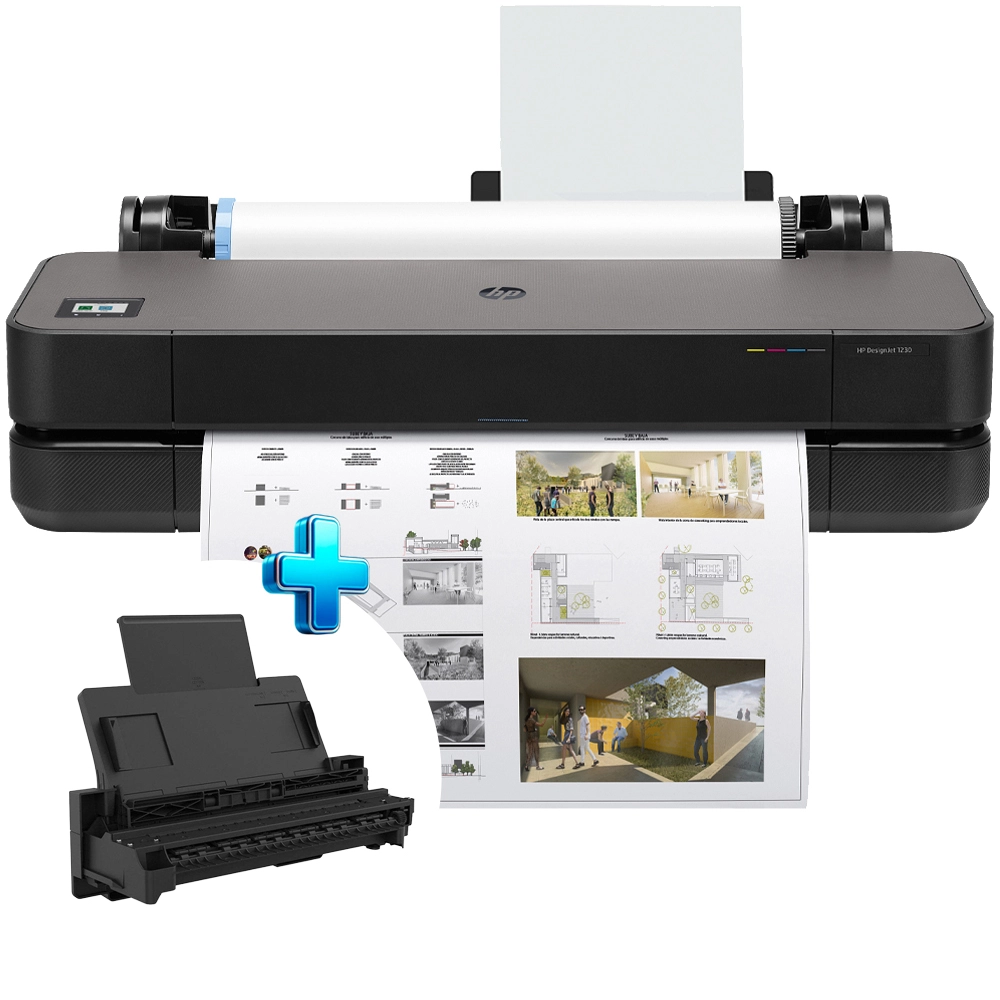 Impressora Plotter HP Designjet T230, Jato de Tinta, Colorida, A1, 24", Wi-Fi, Bivolt - 5HB07D#AC4