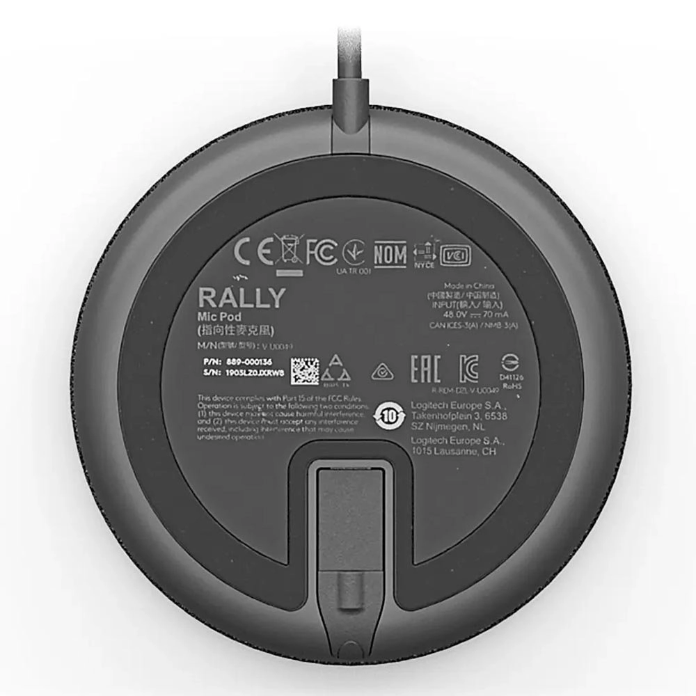 Microfone Logitech Rally Mic Pod VC - 989-000430