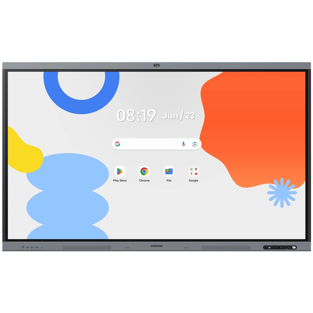 Monitor Profissional Interativo Samsung LED 75" WA75FX-P, 4K, Câmera 4K, Microfone,  Android 15, Google EDLA, 50 Pontos Touch, 450 cd/m², HDMI-Out/USB-C, Bluetooth - LH75WAFPLGCXZD