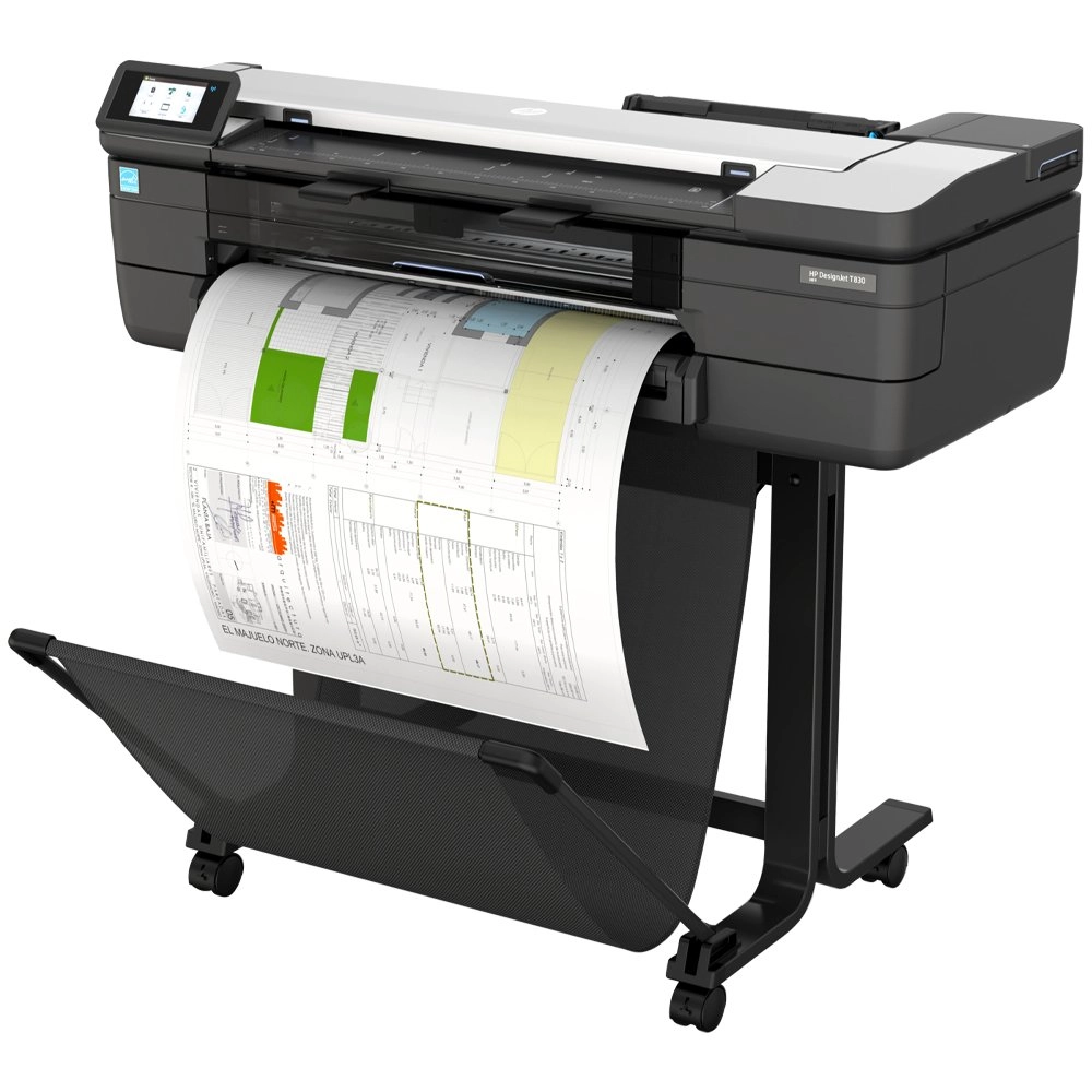 Multifuncional Plotter HP DesignJet, Jato de Tinta, Colorida, A1, 24", Wi-fi, Bivolt - T830 - F9A28D#B1K