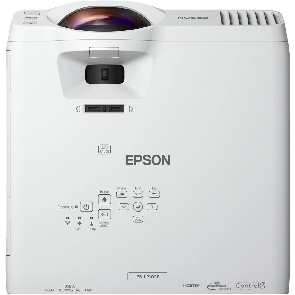 Projetor Epson Powerlite L210SF, 4000 Lumens, WXGA, Full HD, 1920 X 1080, Laser, HDMI, Wireless, Curta Distância - V11HA75020 Projetor Epson Powerlite L210SF, 4000 Lumens, WXGA, Full HD, 1920 X 1080, Laser, HDMI, Wireless, Curta Distância - V11HA75020