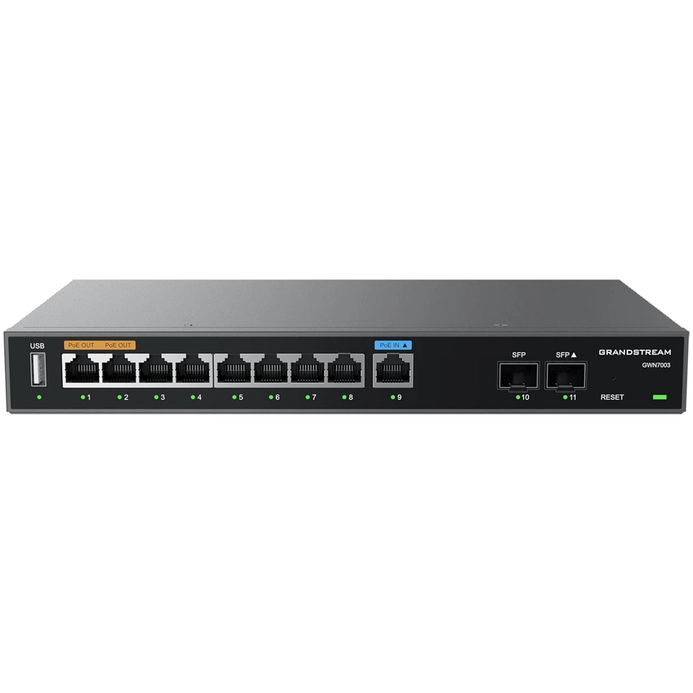 Roteador Grandstream VPN Gigabit multi-WAN POE Wi-Fi 6 GWN7003