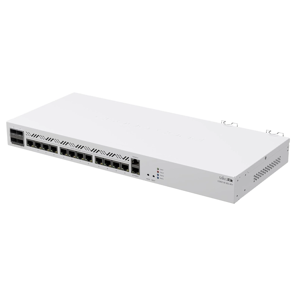 Roteador Mikrotik 13P Gigabit Ethernet + 04P SFP+ - CCR2116-12G-4S+ Roteador Mikrotik 13P Gigabit Ethernet + 04P SFP+ - CCR2116-12G-4S+