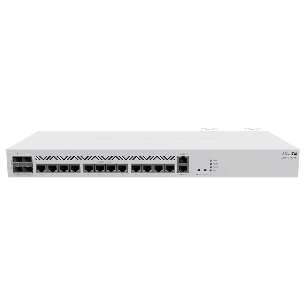 Roteador Mikrotik 13P Gigabit Ethernet + 04P SFP+ - CCR2116-12G-4S+ Roteador Mikrotik 13P Gigabit Ethernet + 04P SFP+ - CCR2116-12G-4S+