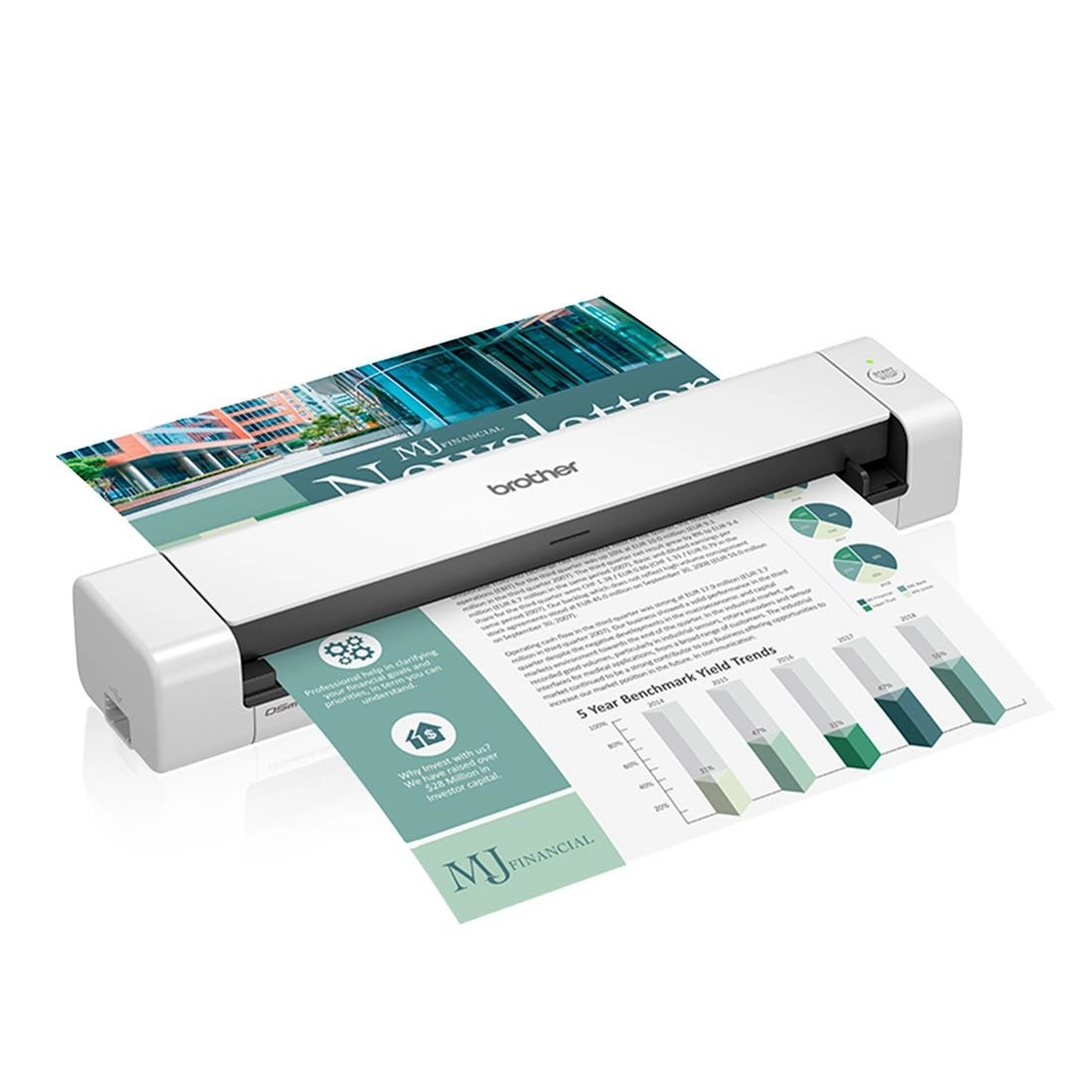 Scanner Brother Portátil A4 Duplex USB 15ppm DS740D