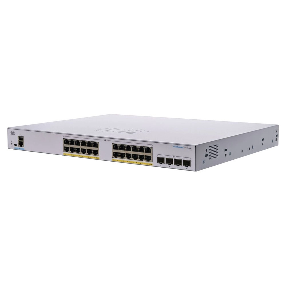 Switch Cisco 24 portas Managed Full PoE 4x10G SFP+ - CBS350-24FP-4X