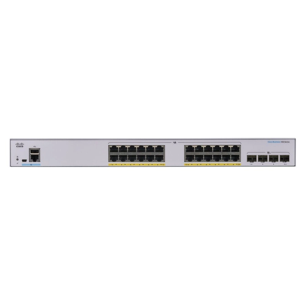 Switch Cisco 24 portas Managed Full PoE 4x10G SFP+ - CBS350-24FP-4X