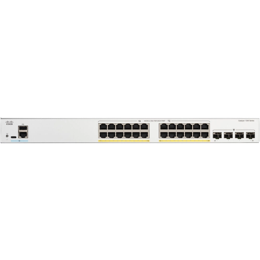 Switch Cisco Catalyst 24 portas 4x10G SFP+ C1300-24T-4X Switch Cisco Catalyst 24 portas 4x10G SFP+ C1300-24T-4X