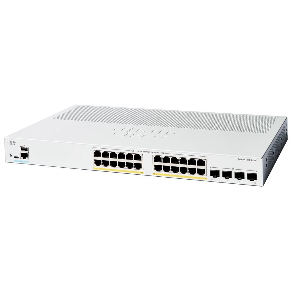 Switch Cisco Catalyst C1200 24 Portas Gigabit PoE+ 195W 4x SFP Layer 3 Gerenciável C1200-24P-4G (Sob encomenda)