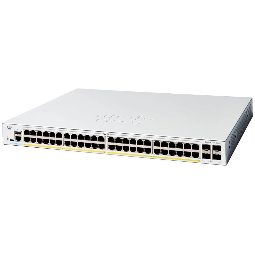 Switch Cisco Catalyst C1200 48 Portas Gigabit PoE+ 375W 4x SFP Layer 3 Gerenciável C1200-48P-4G (Sob encomenda)