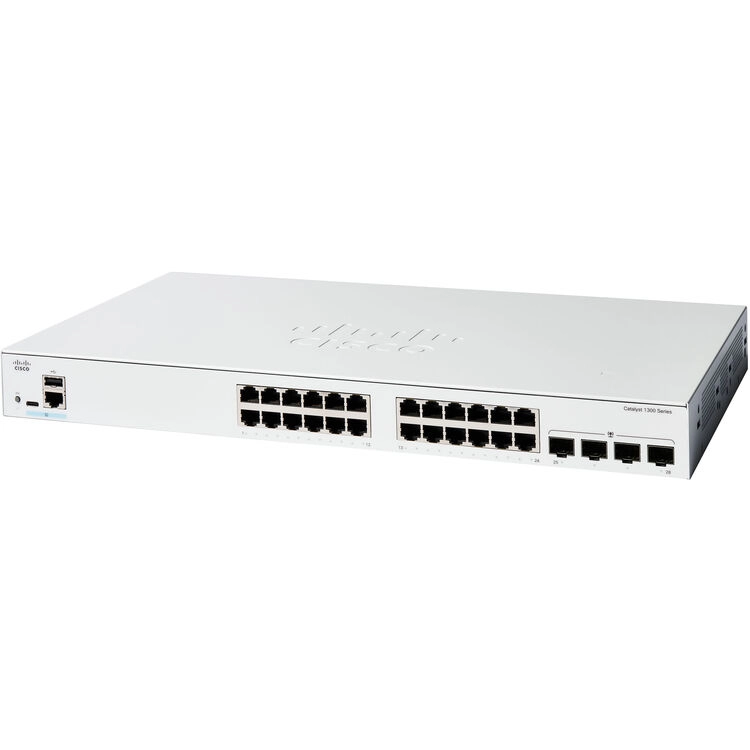 Switch Cisco Catalyst C1300 24 Portas Gigabit 4x SFP Layer 3 Gerenciável C1300-24T-4G
