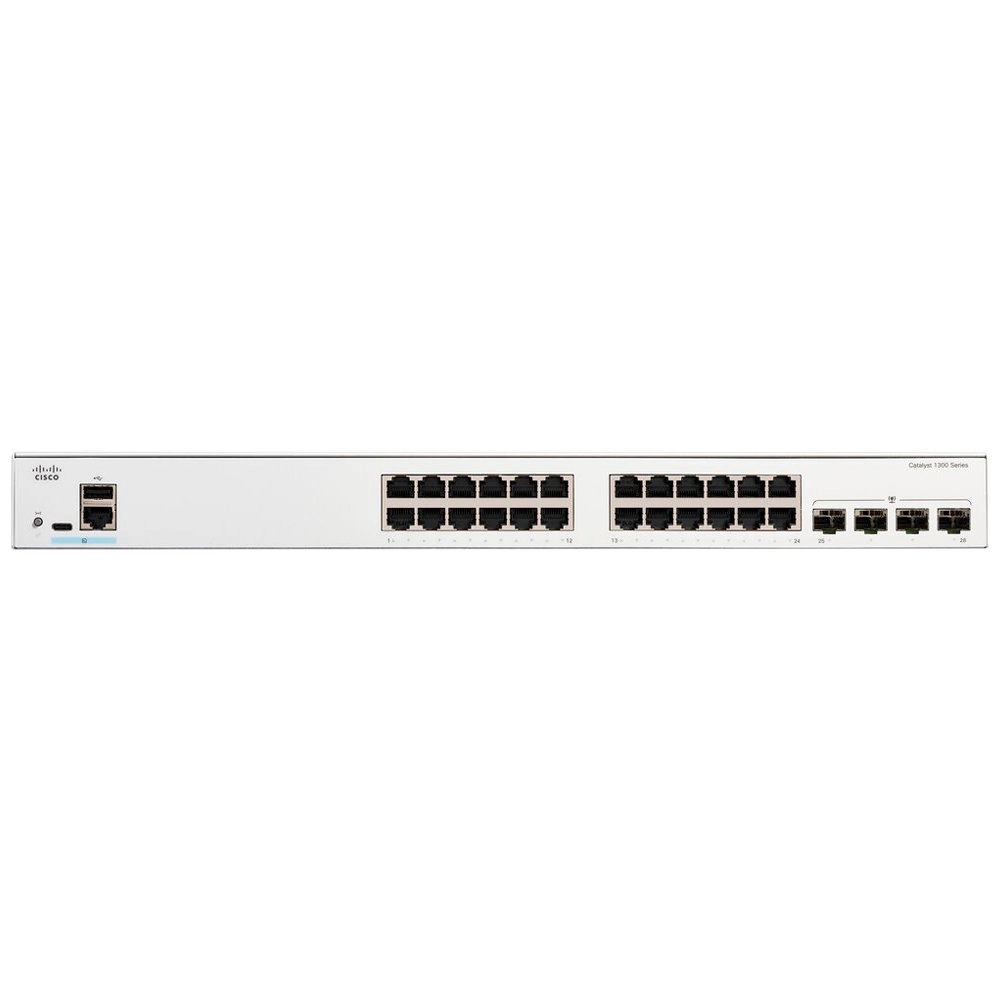 Switch Cisco Catalyst C1300 24 Portas Gigabit 4x SFP Layer 3 Gerenciável C1300-24T-4G