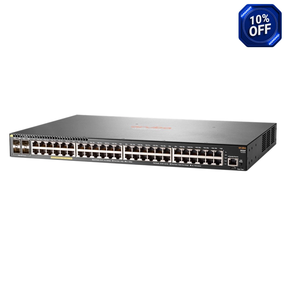 Switch HPE Aruba 2930F 48 Portas 10/100/1000 PoE 370W 4SFP JL262A Switch HPE Aruba 2930F 48 Portas 10/100/1000 PoE 370W 4SFP JL262A