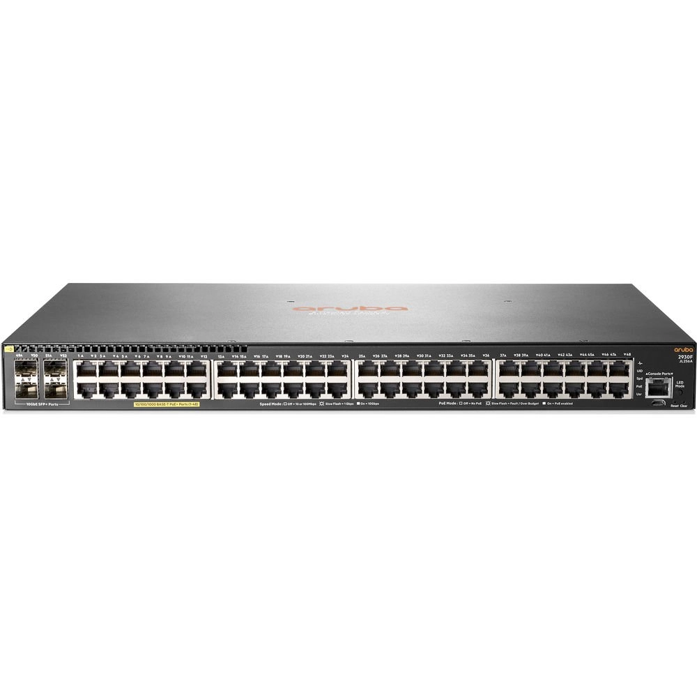 Switch HPE Aruba 2930F 48G PoE + 4SFP+ (370W) - JL256A