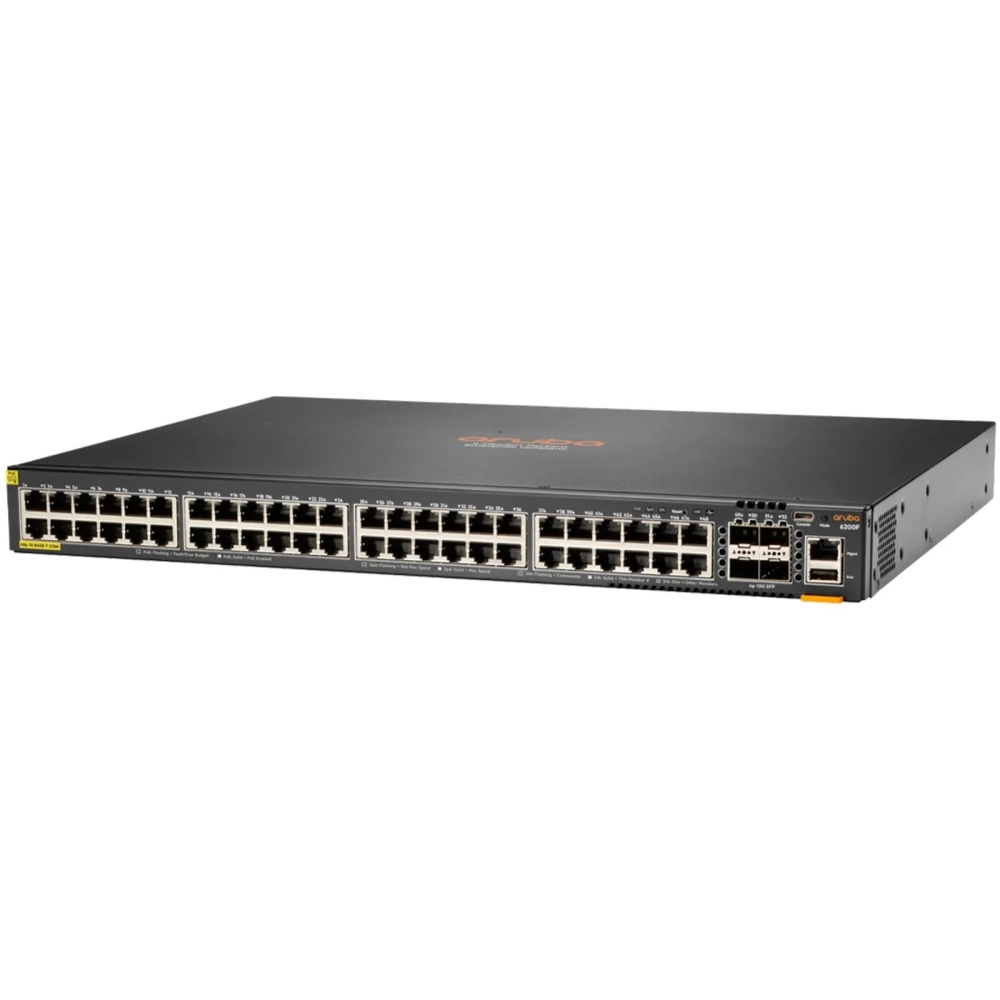 Switch HPE Aruba 6200F 48 Portas GbE Classe 4 PoE 4SFP+ 370 W - JL727B