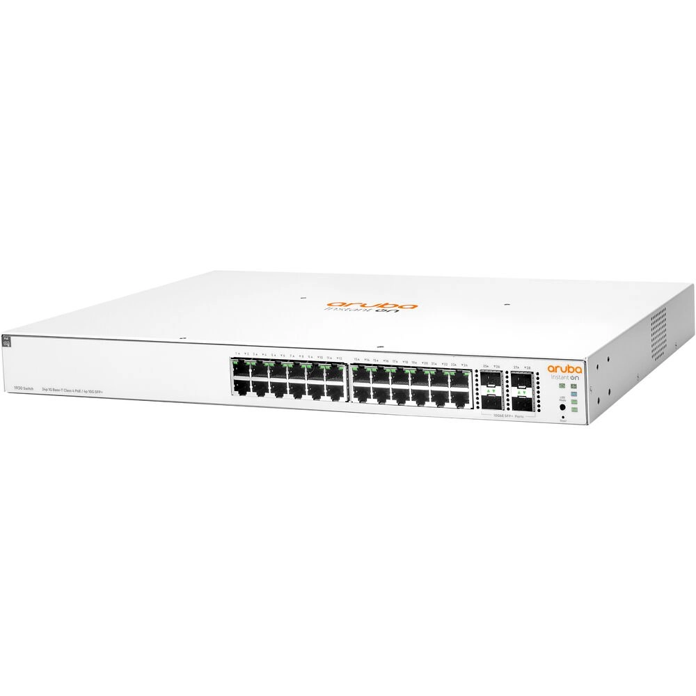 Switch HPE Aruba Instant On 1930 24G PoE 195W 4x SFP/SFP+ Layer 2+ Gerenciável JL683B Switch HPE Aruba Instant On 1930 24G PoE 195W 4x SFP/SFP+ Layer 2+ Gerenciável JL683B