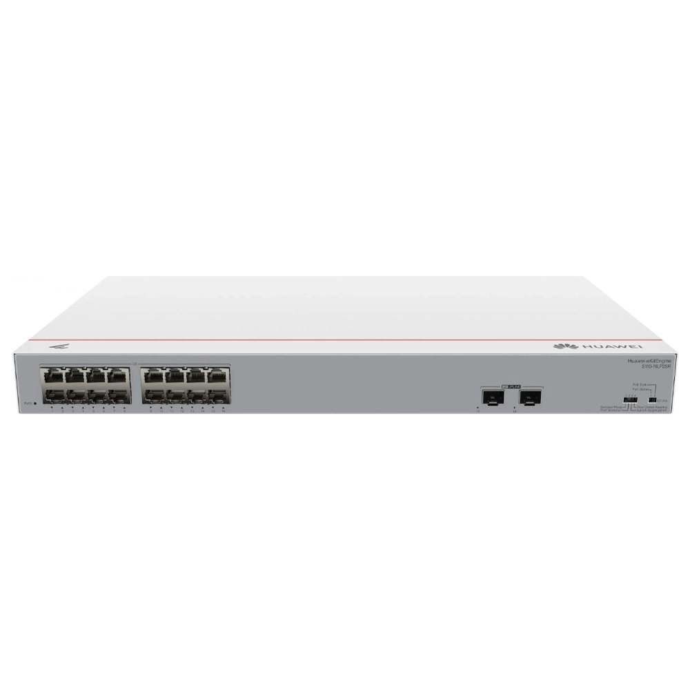 Switch Huawei 16 Portas Gigabit PoE+ - 2x SFP Layer 2 S110-16LP2SR