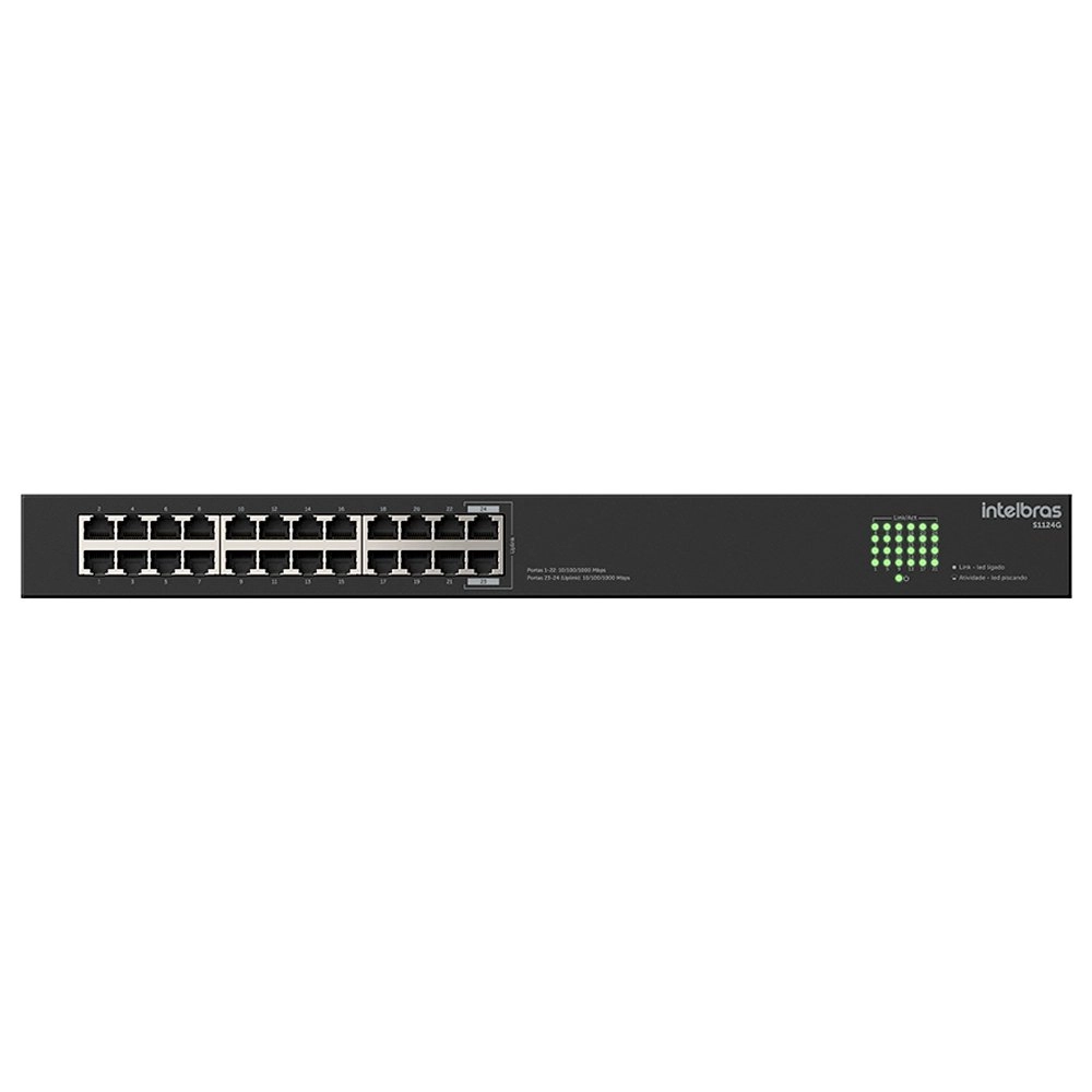 Switch Intelbras Não Gerenciável 24 portas Gigabit Ethernet S1124G