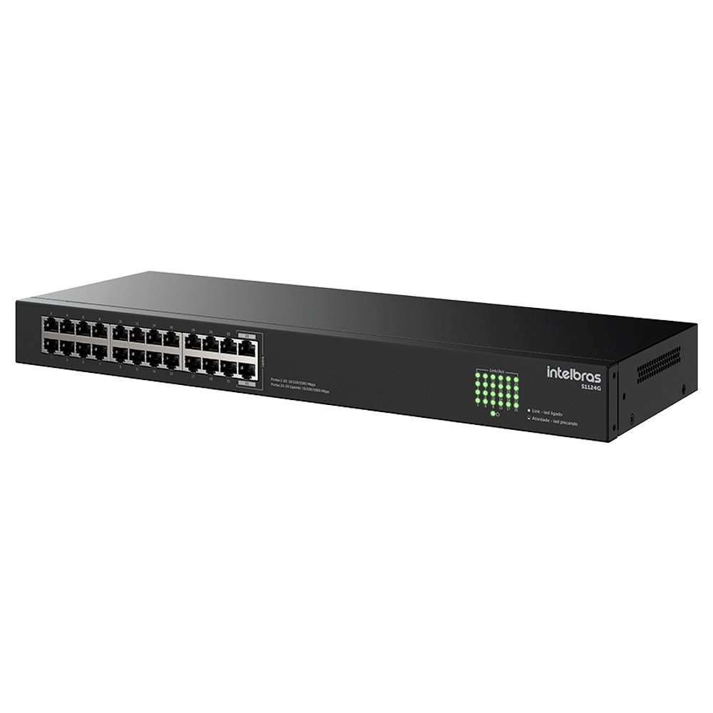 Switch Intelbras Não Gerenciável 24 portas Gigabit Ethernet S1124G Switch Intelbras Não Gerenciável 24 portas Gigabit Ethernet S1124G