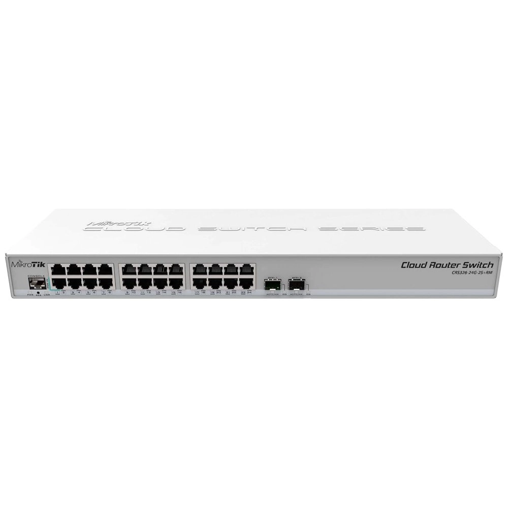 Switch Mikrotik Gigabit 24 Portas +2 SFP+ - CRS326-24G-2S+RM Switch Mikrotik Gigabit 24 Portas +2 SFP+ - CRS326-24G-2S+RM