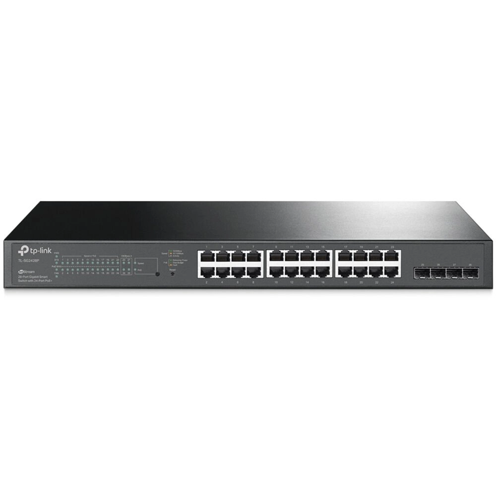 Switch TP-LINK Smart Gigabit JetStream de 24 Portas com PoE+ 4× Slots Gigabit SFP - TL-SG2428P