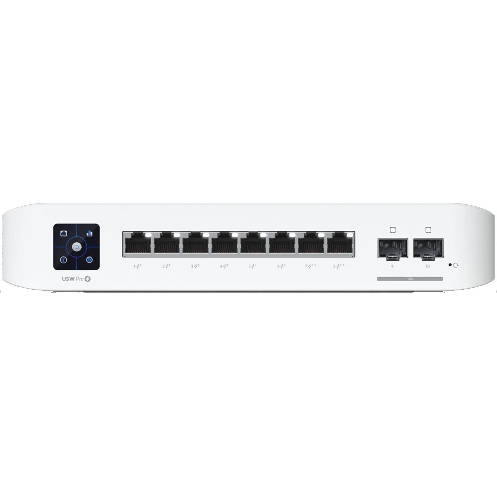 Switch Ubiquiti Gerenciável L3, 8 Portas (6P PoE+ 2P PoE++) - USW-PRO-8-POE