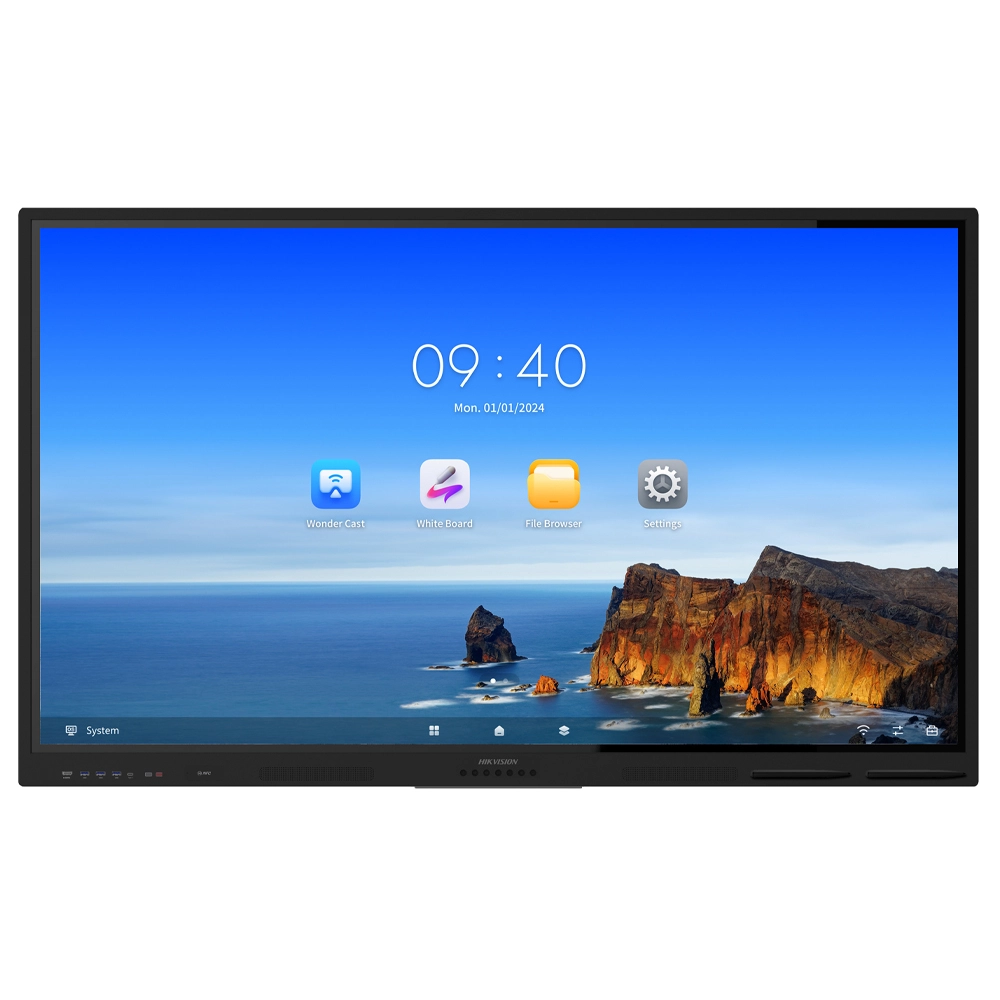 Tela Interativa Hikvision 75", 4K, 40 Pontos Touch, Android 13, 16/7, 400 cd/m²,  HDMI/USB-C/USB/Áudio Bluetooth Ds-D5B75Rb/El 